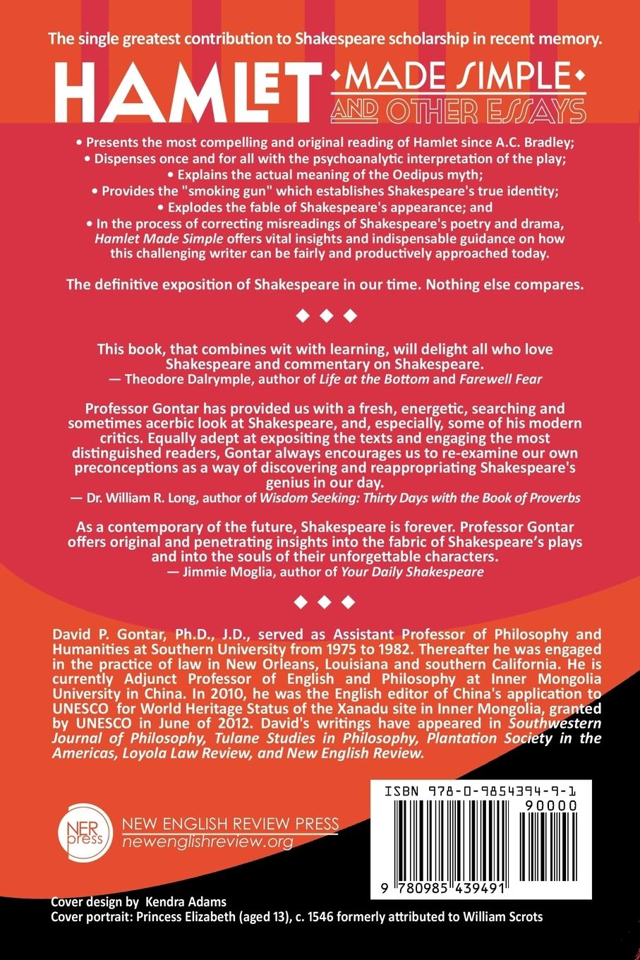 Rückseitencover Hamlet Made Simple and Other Essays