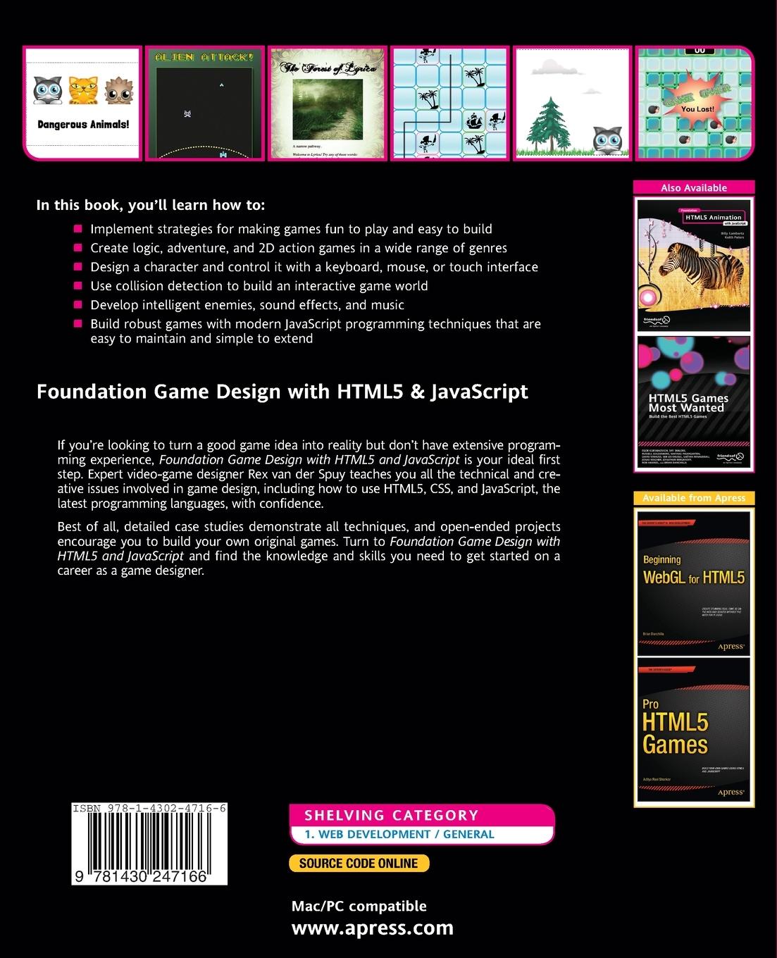 Rückseitencover Foundation Game Design with HTML5 and JavaScript