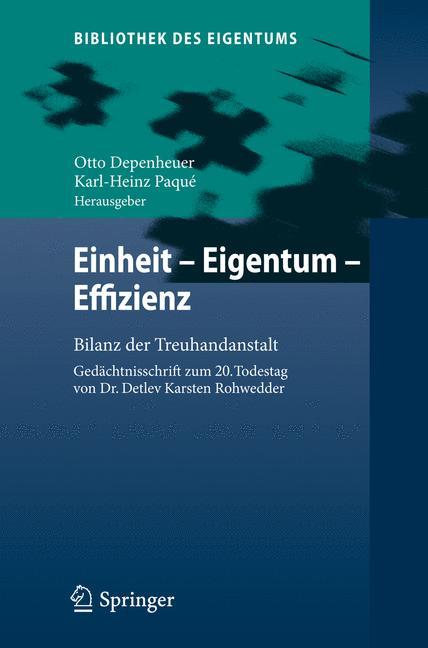 Vorderes Coverbild Einheit - Eigentum - Effizienz