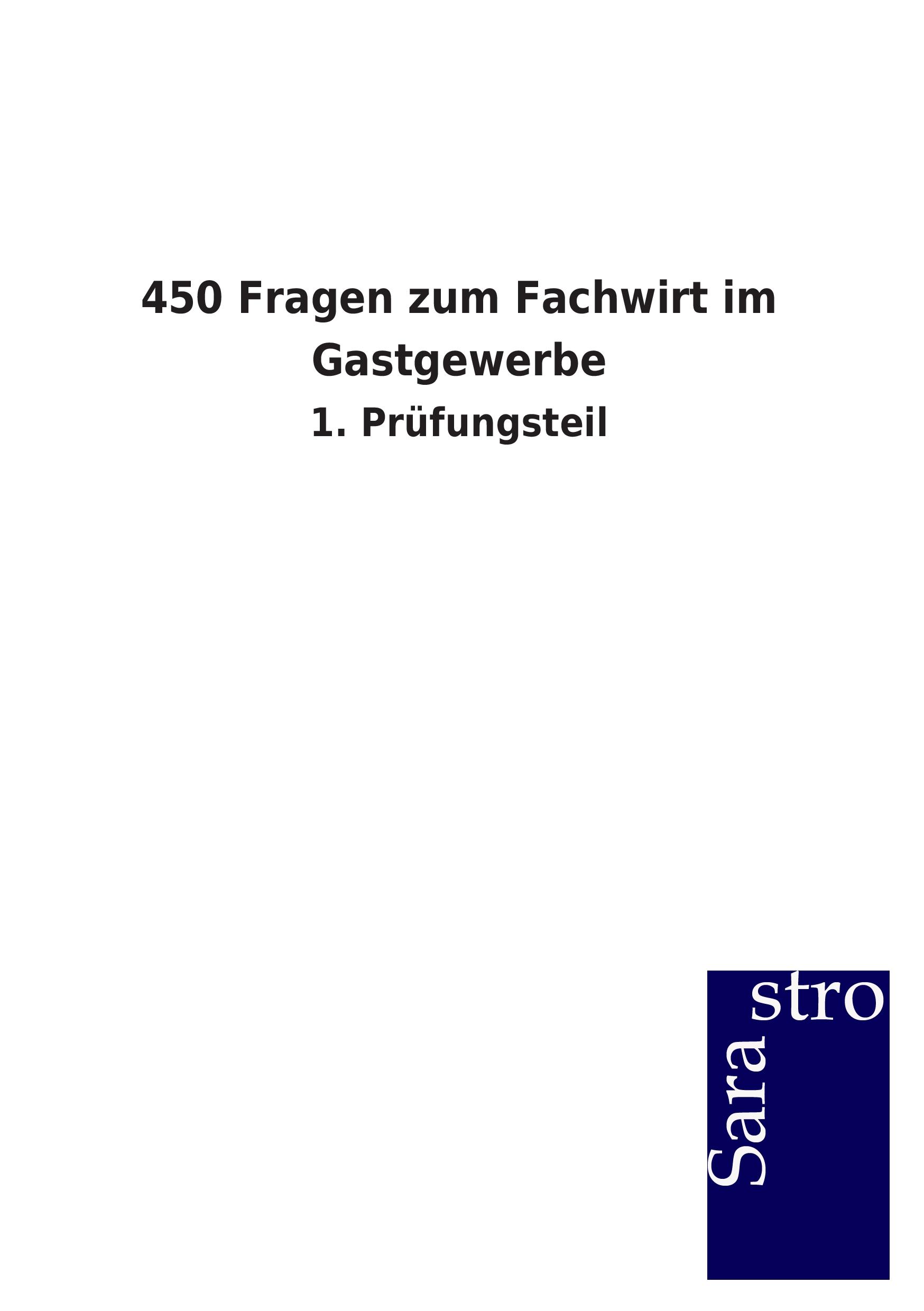 Vorderes Coverbild 450 Fragen zum Fachwirt im Gastgewerbe