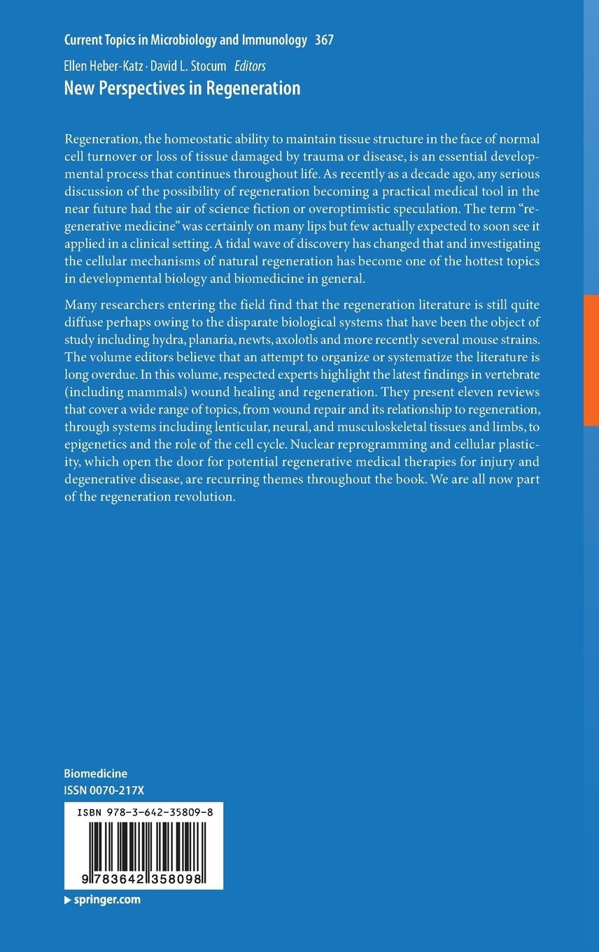 Rückseitencover New Perspectives in Regeneration