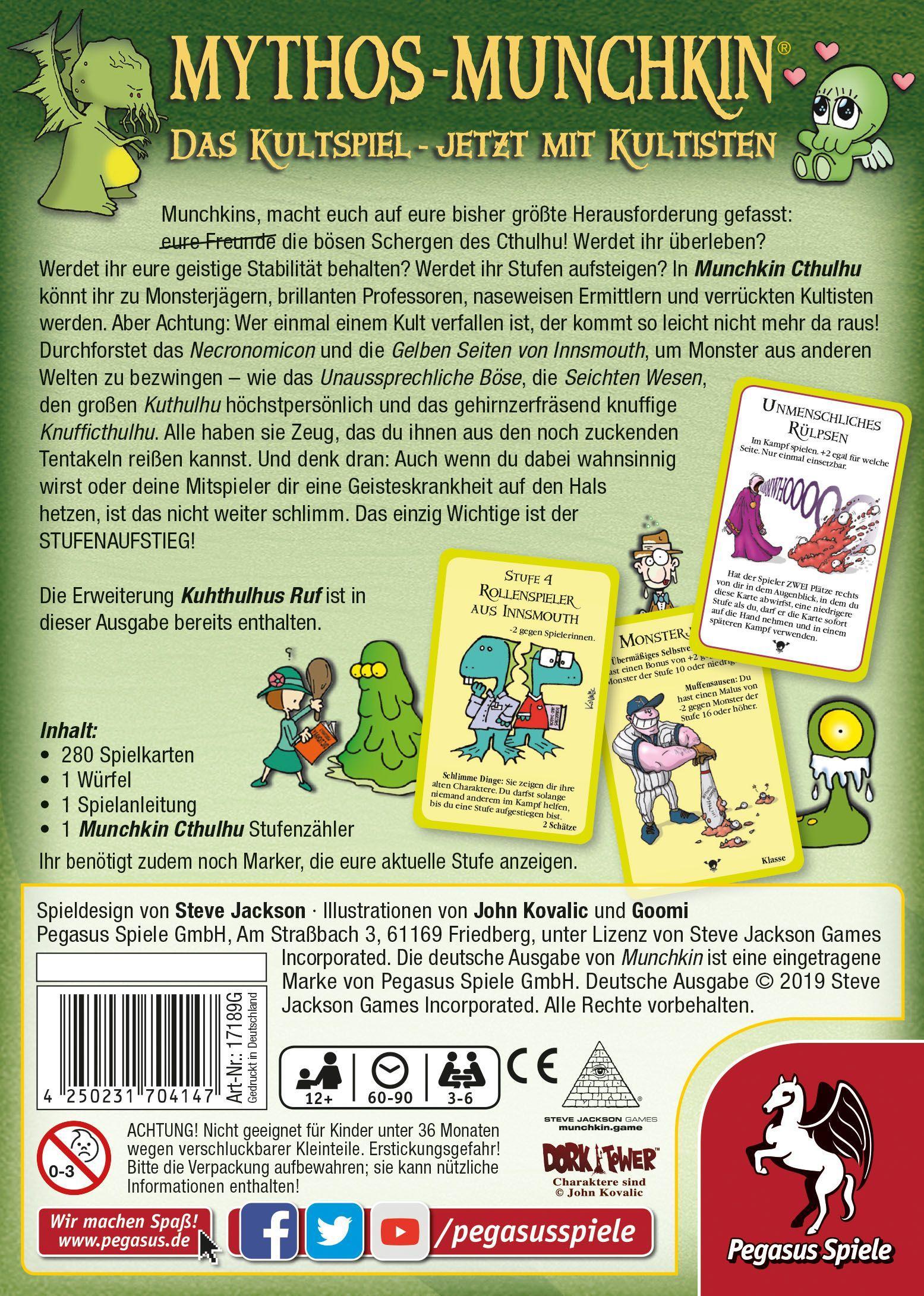 Beispielinhalt (Bild) Munchkin Cthulhu 1+2