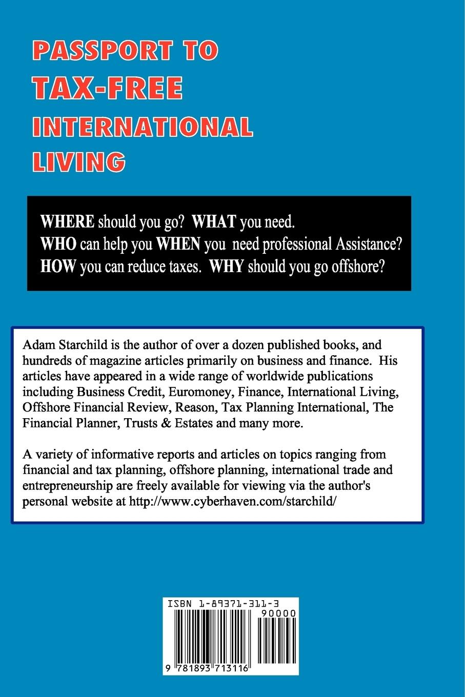 Rückseitencover Passport to Tax-Free International Living