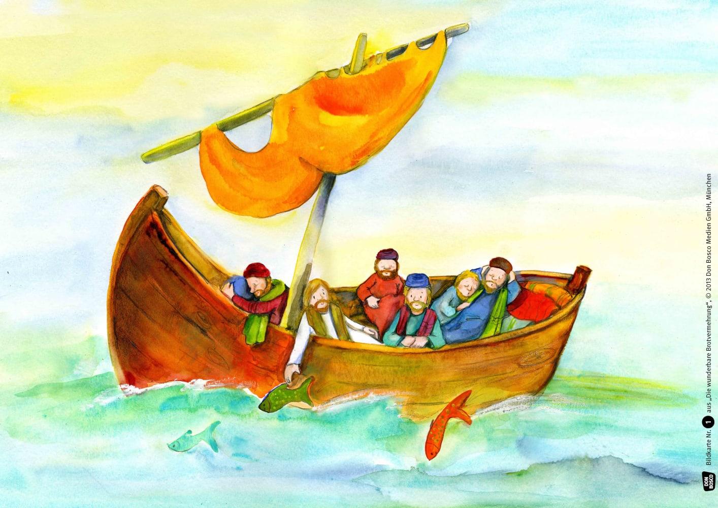 Beispielinhalt (Bild) Bildkarten für unser Erzähltheater: Die wunderbare Brotvermehrung