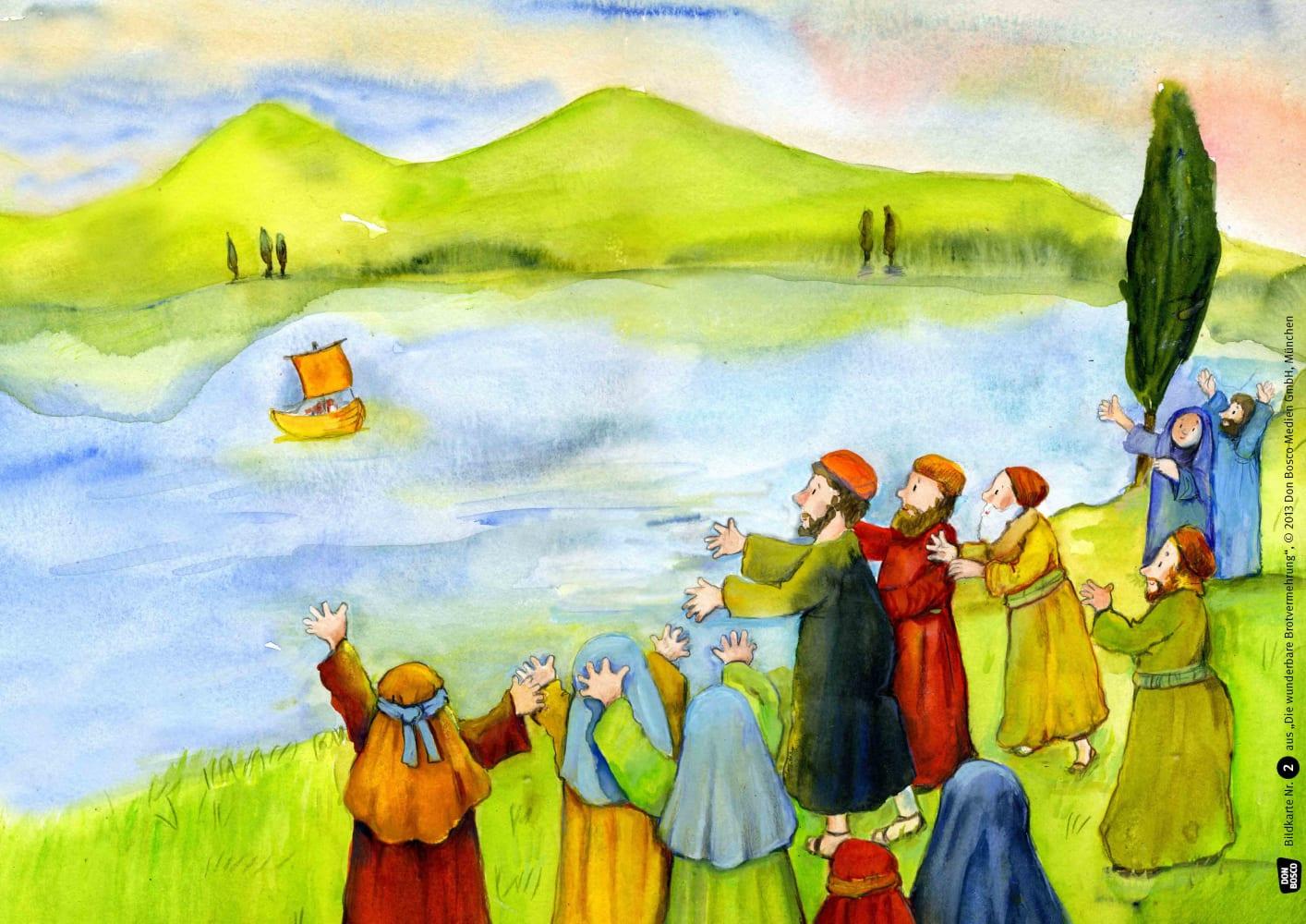 Beispielinhalt (Bild) Bildkarten für unser Erzähltheater: Die wunderbare Brotvermehrung