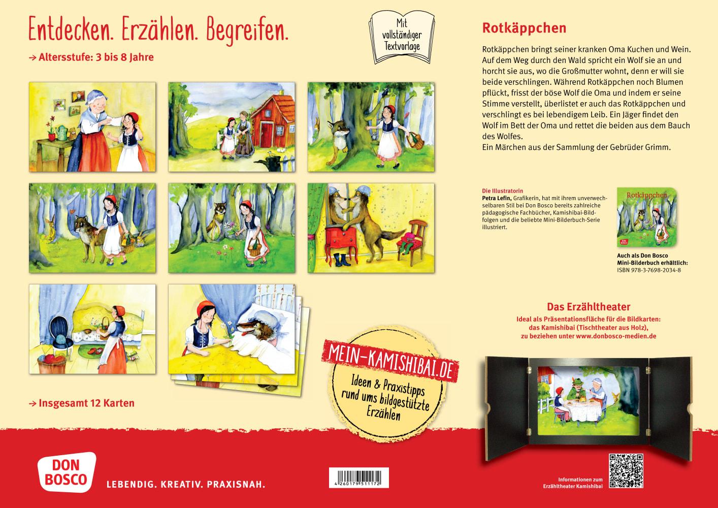 Beispielinhalt (Bild) Rotkäppchen. Kamishibai Bildkartenset.