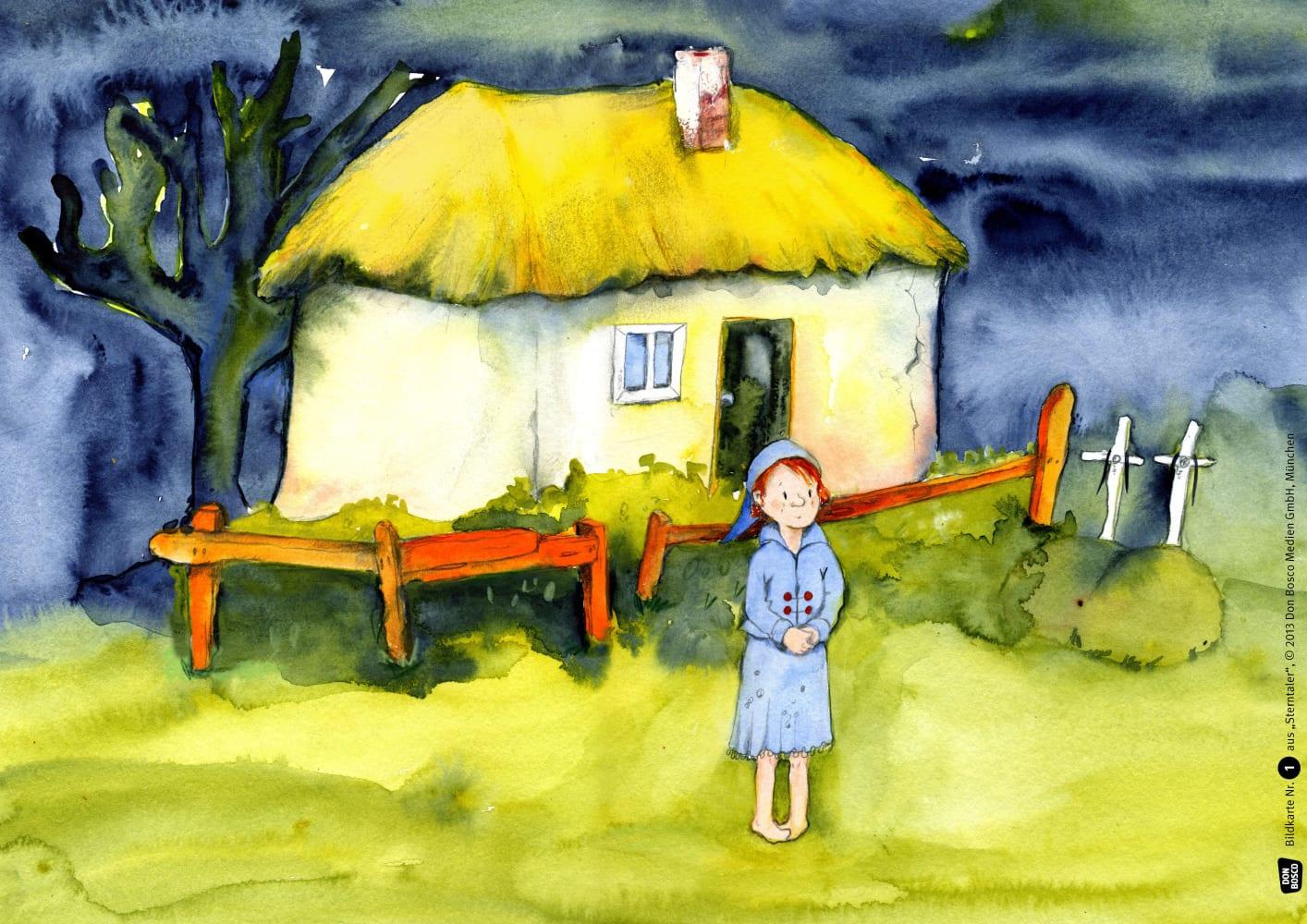 Beispielinhalt (Bild) Bildkarten für unser Erzähltheater: Sterntaler