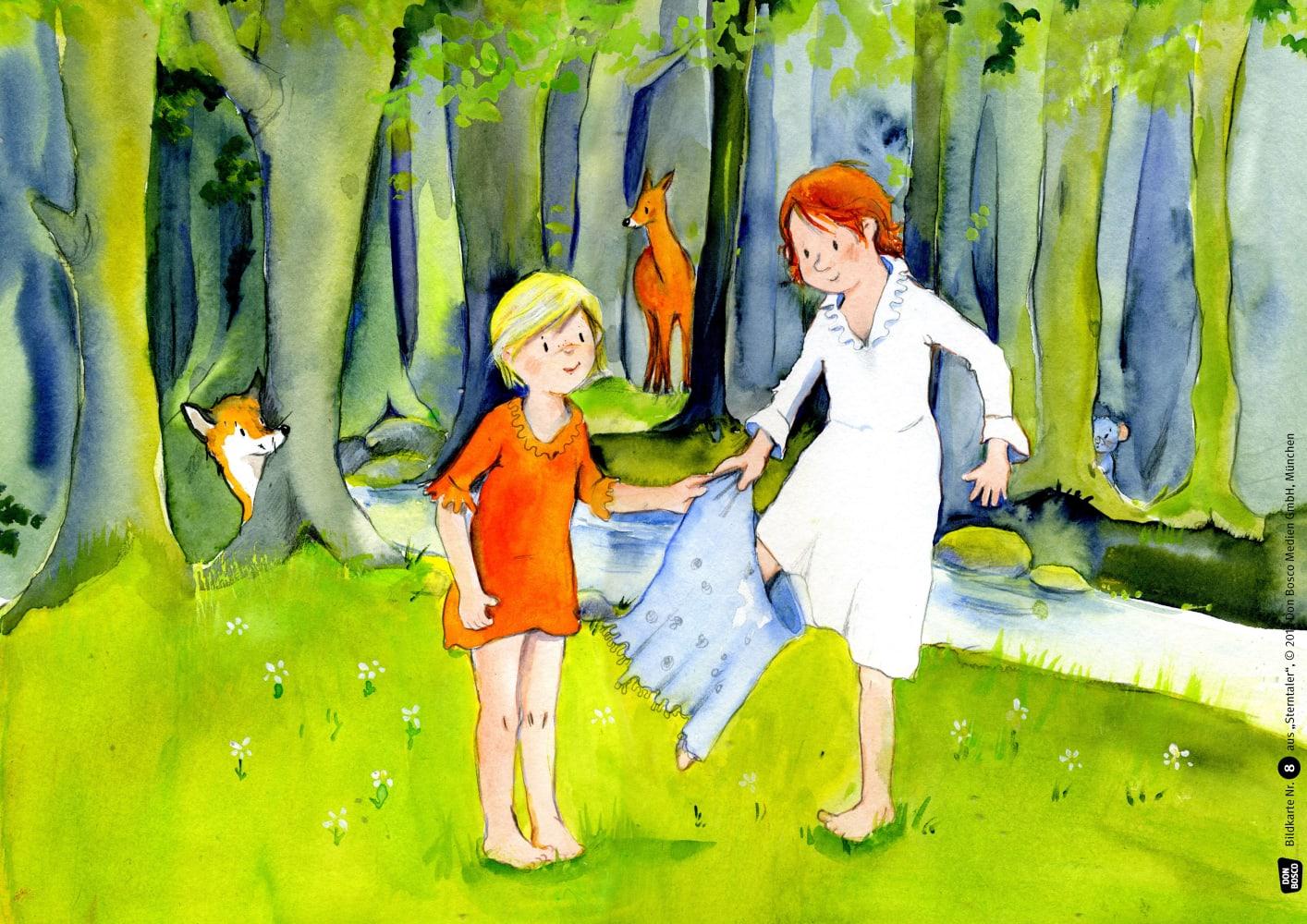 Beispielinhalt (Bild) Bildkarten für unser Erzähltheater: Sterntaler