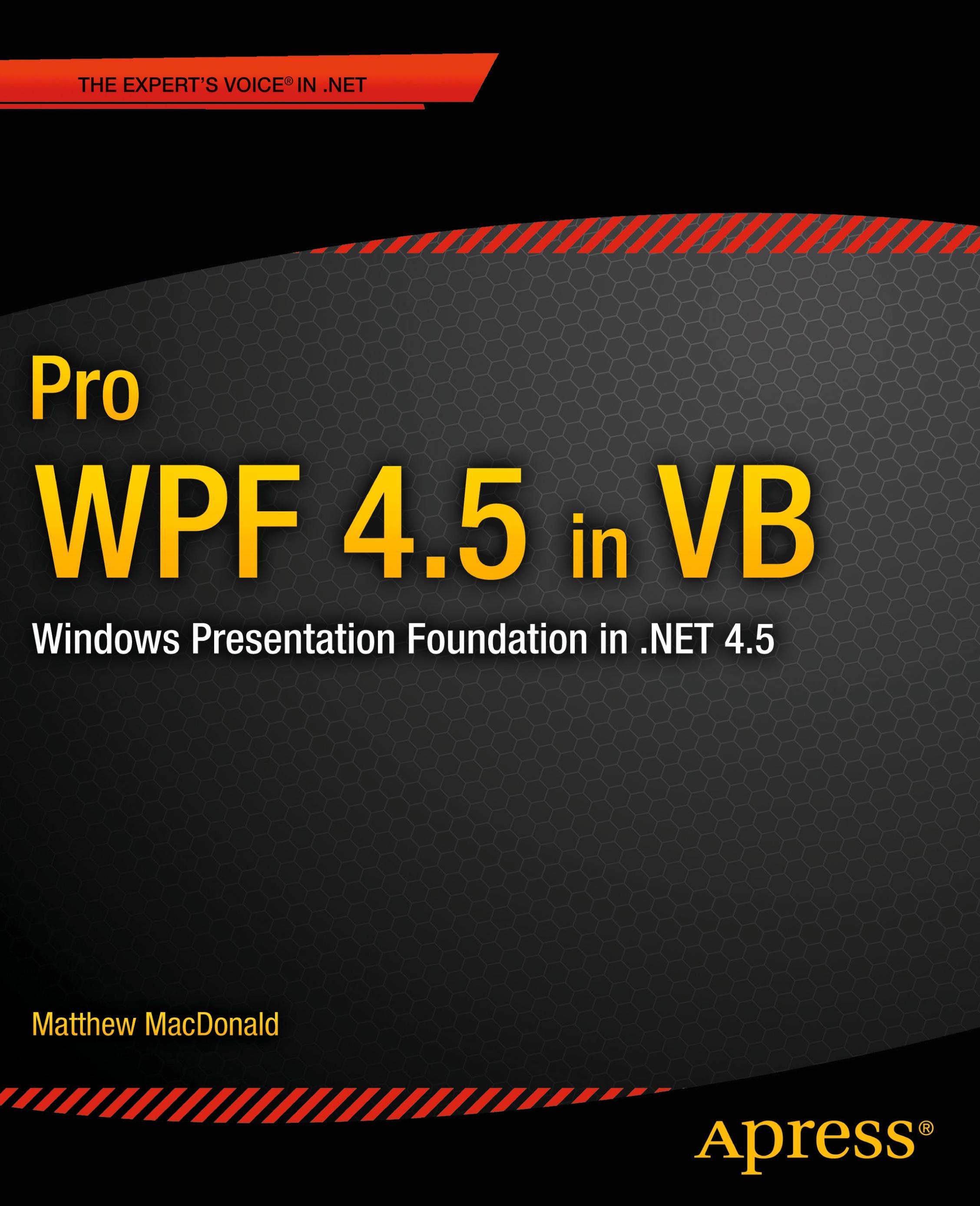 Vorderes Coverbild Pro Wpf 4.5 in VB