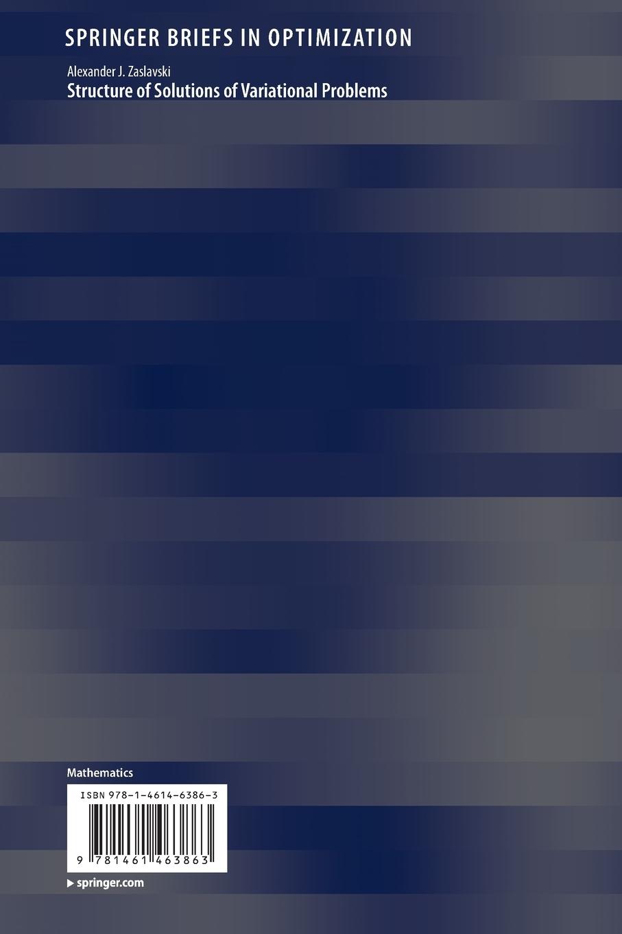 Rückseitencover Structure of Solutions of Variational Problems