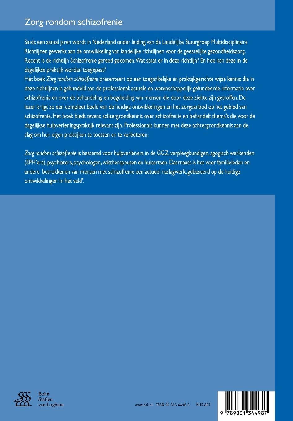 Rückseitencover Zorg Rondom Schizofrenie