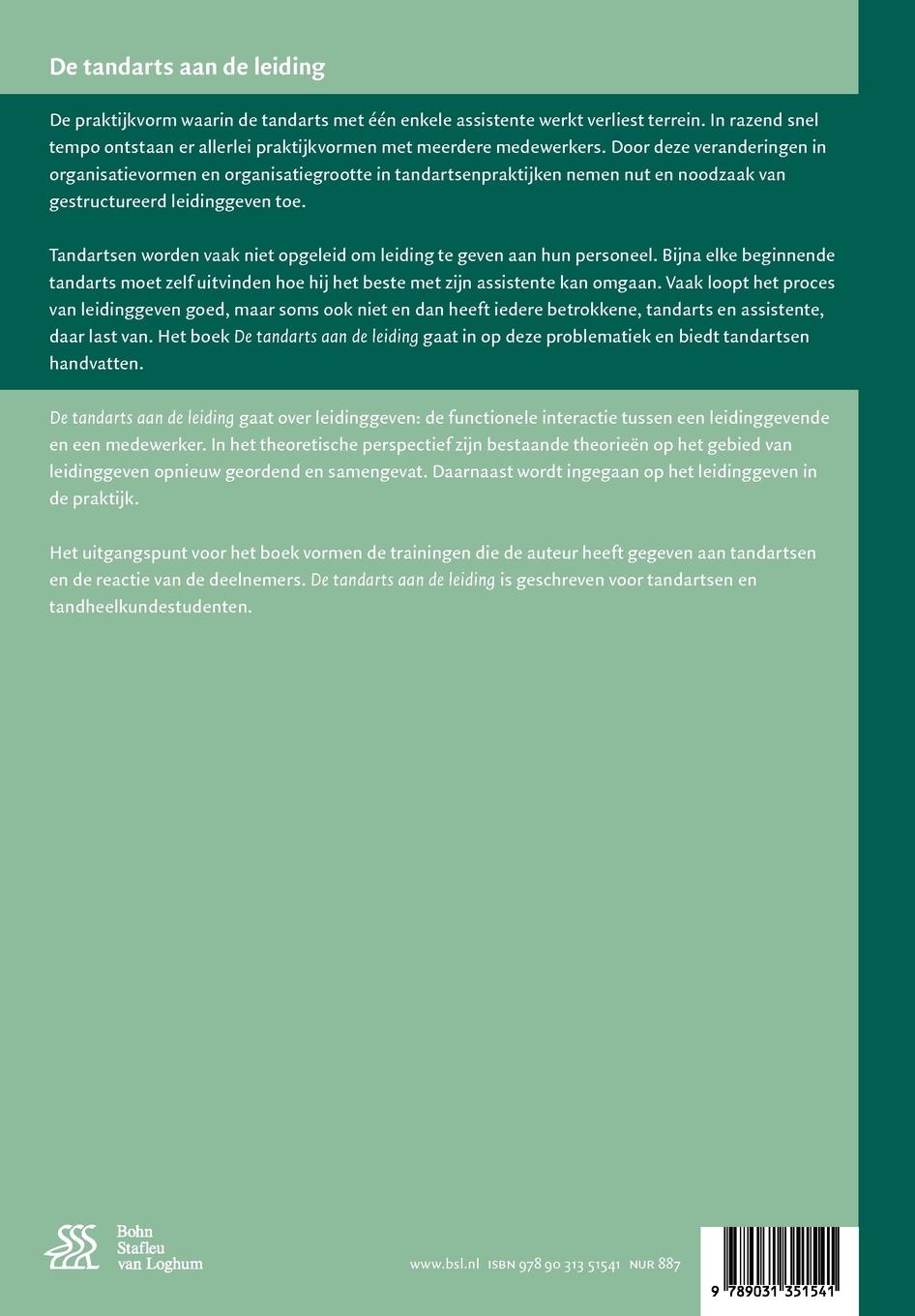 Rückseitencover de Tandarts Aan de Leiding
