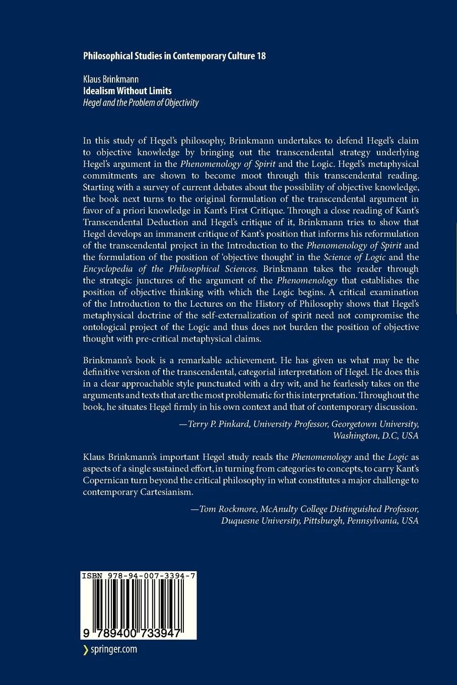 Rückseitencover Idealism Without Limits