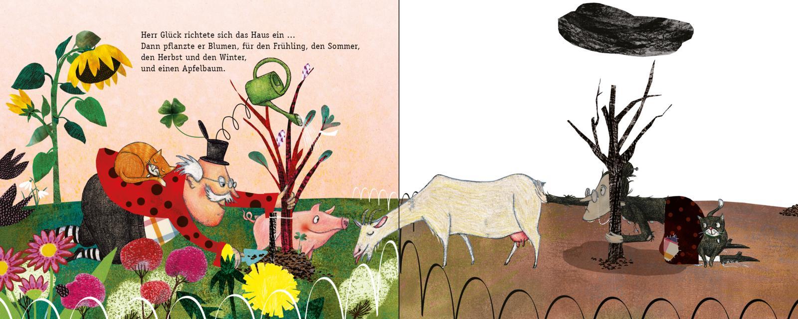 Beispielinhalt (Bild) Herr Glück und Frau Unglück