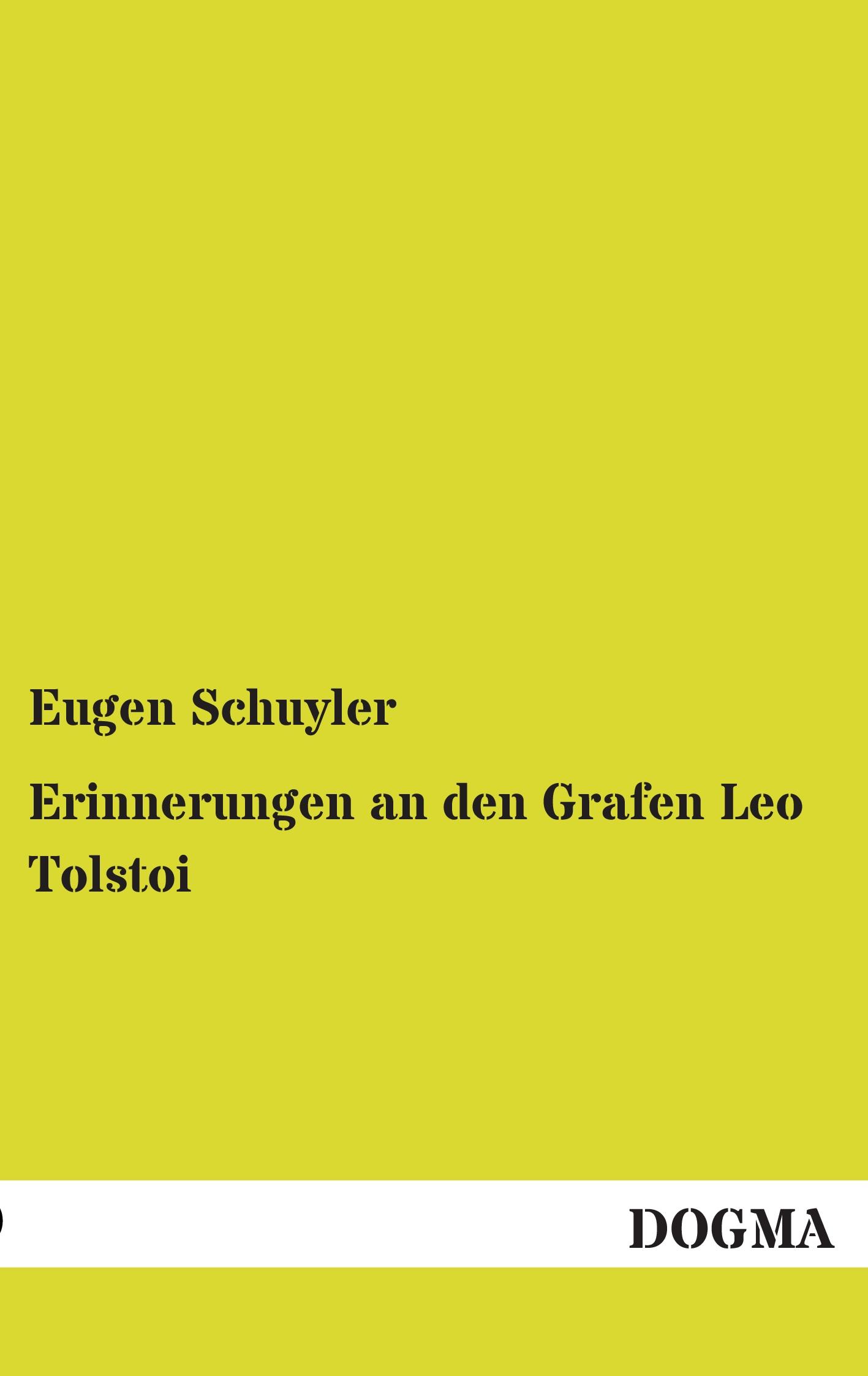 Vorderes Coverbild Erinnerungen an den Grafen Leo Tolstoi