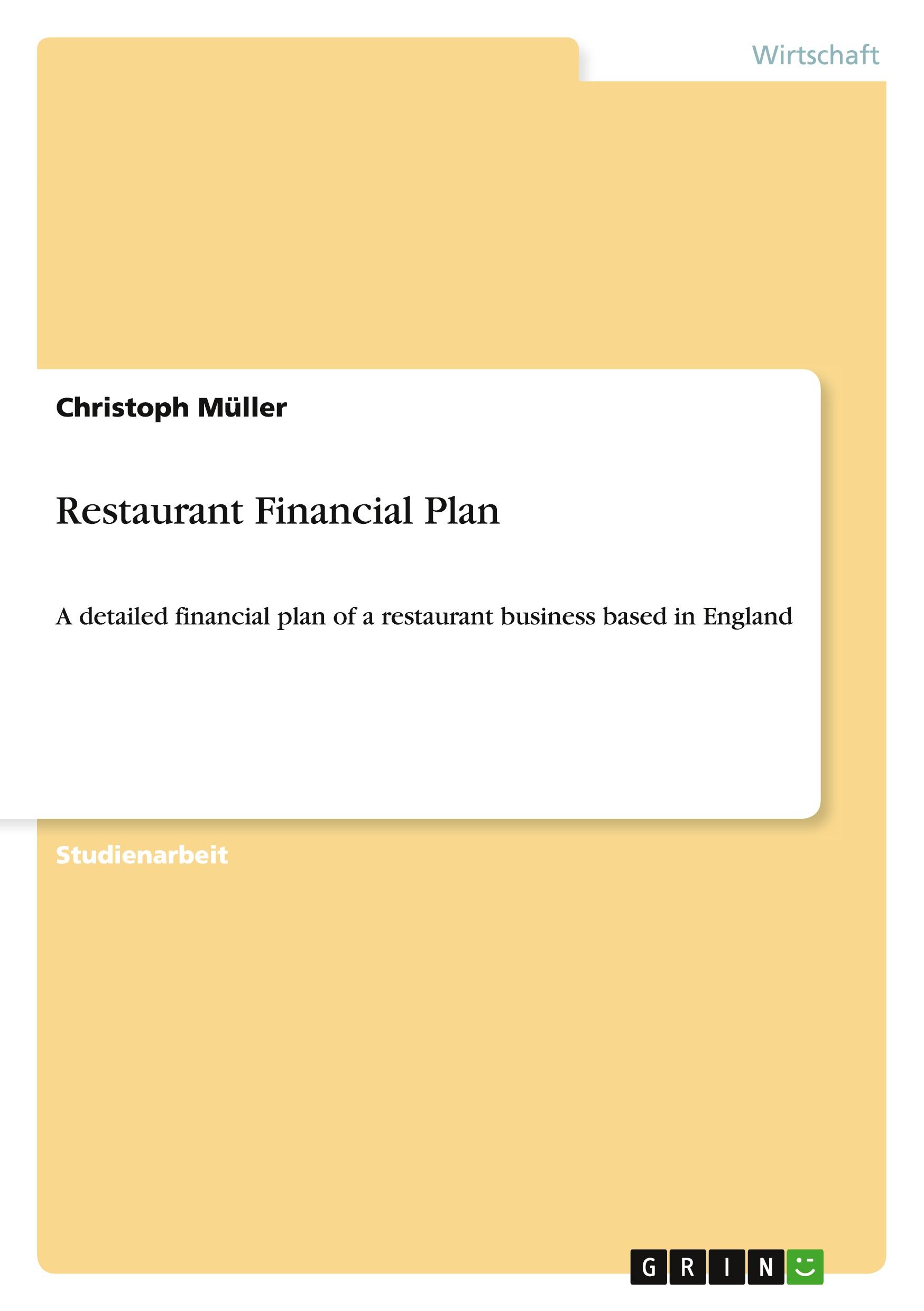 Vorderes Coverbild Restaurant Financial Plan