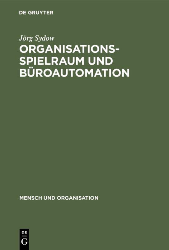 Vorderes Coverbild Organisationsspielraum und Büroautomation