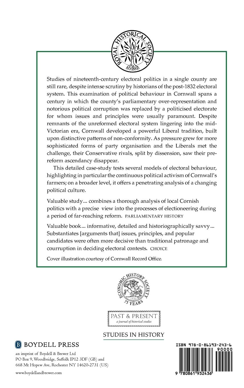 Rückseitencover Cornwall Politics in the Age of Reform, 1790-1885