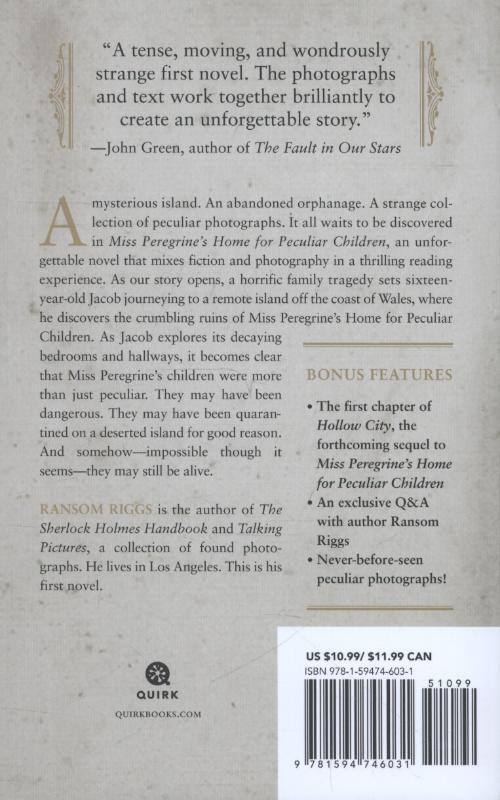 Rückseitencover Miss Peregrine's Home for Peculiar Children