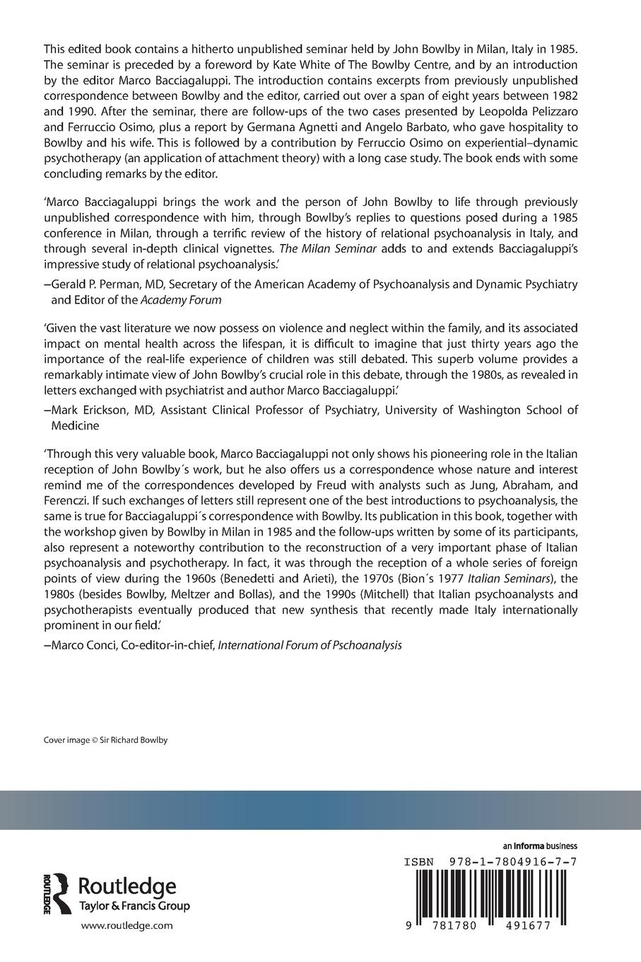 Rückseitencover The Milan Seminar