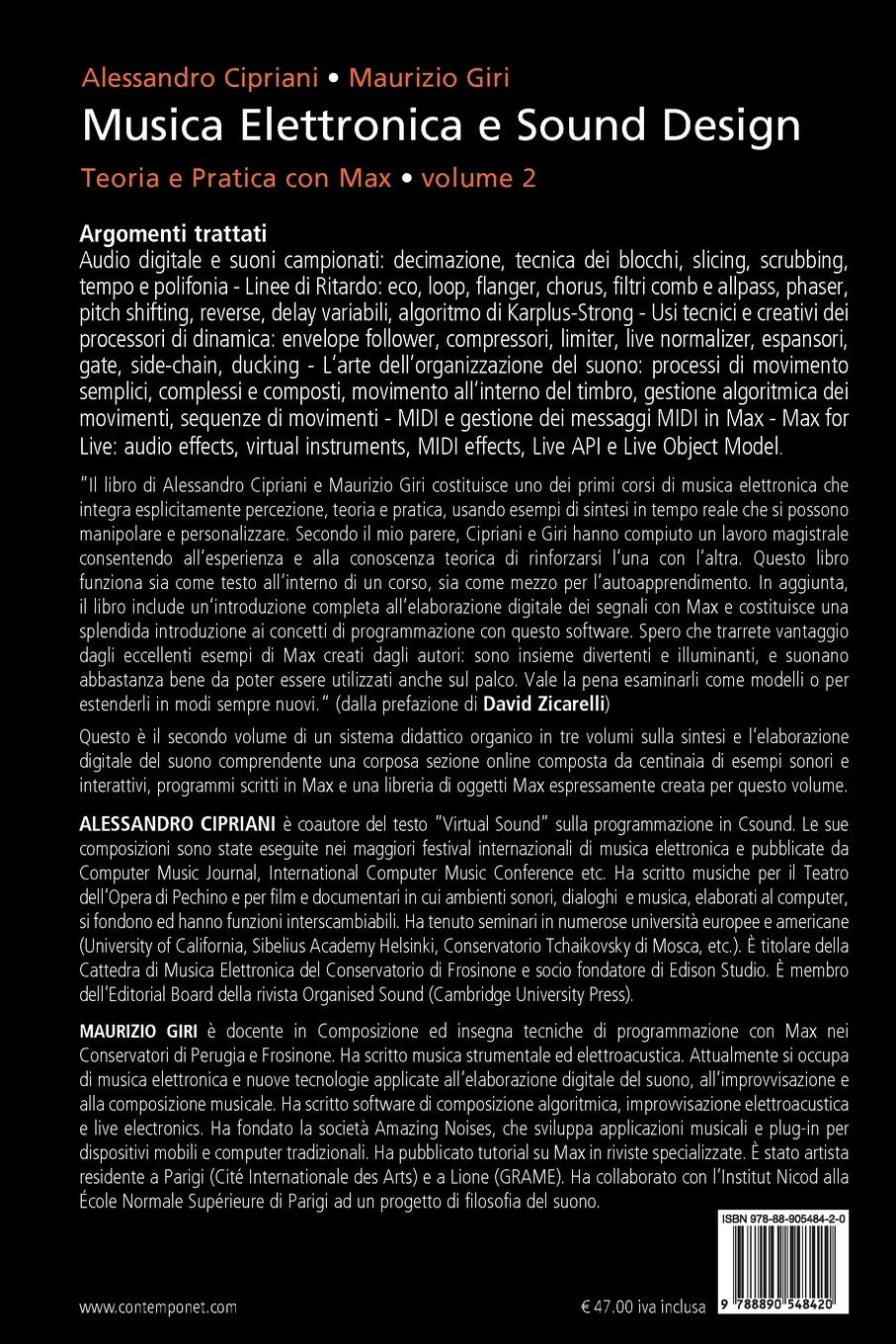 Rückseitencover Musica Elettronica e Sound Design - Teoria e Pratica con Max e MSP - volume 2