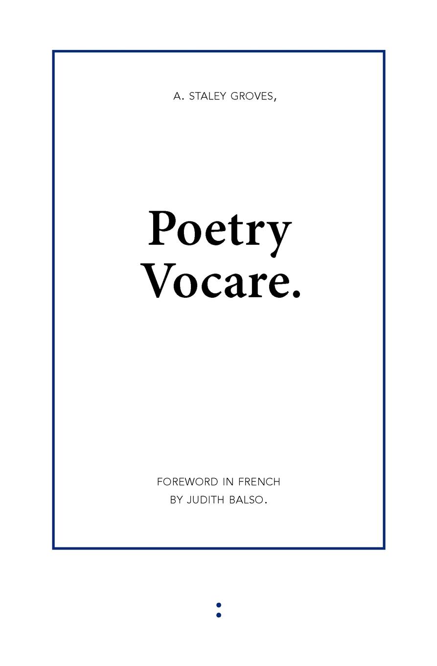 Vorderes Coverbild Poetry Vocare