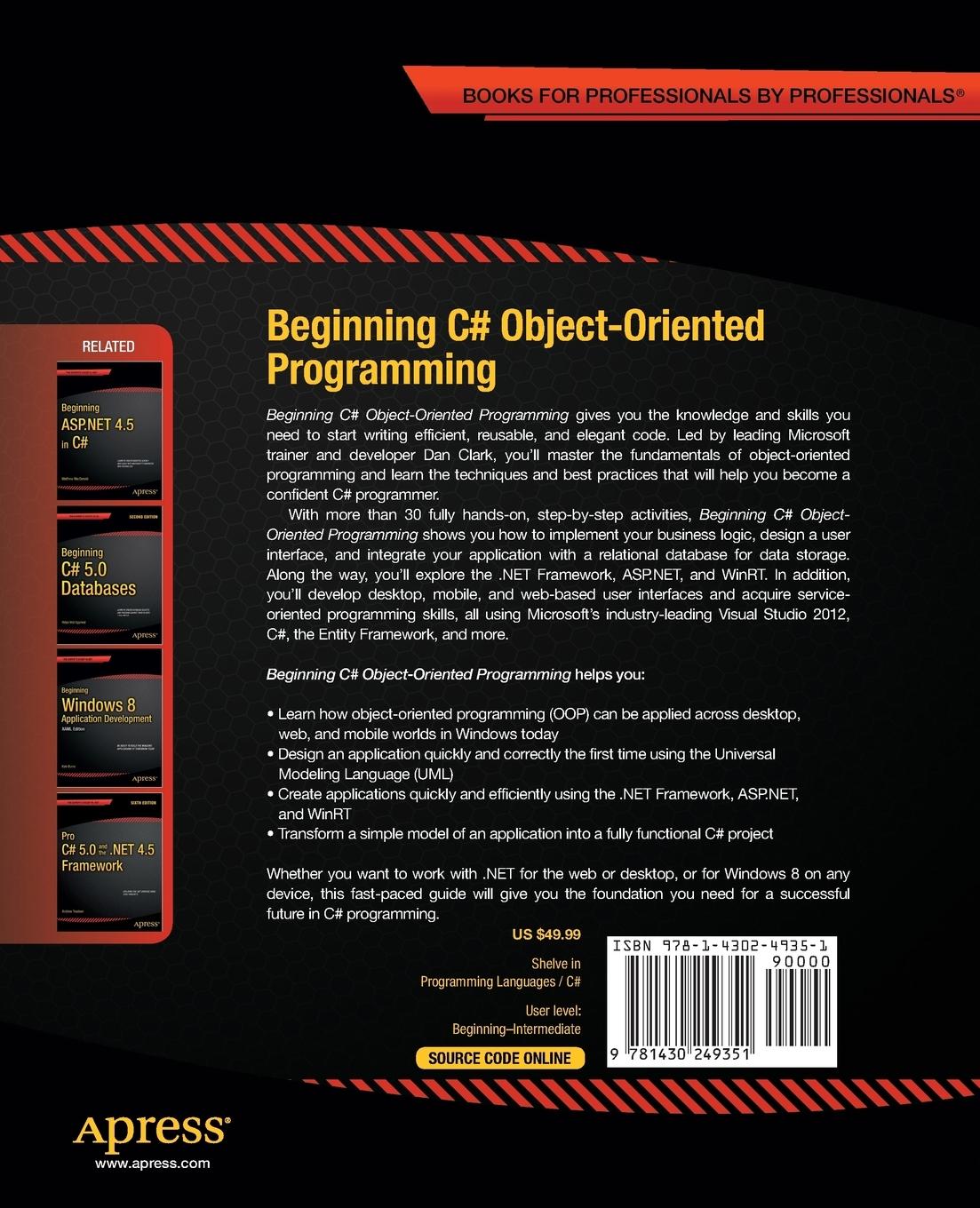 Rückseitencover Beginning C# Object-Oriented Programming