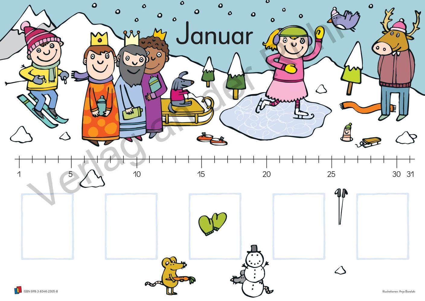 Beispielinhalt (Bild) Unser Geburtstagskalender - Motiv: Jahreslauf