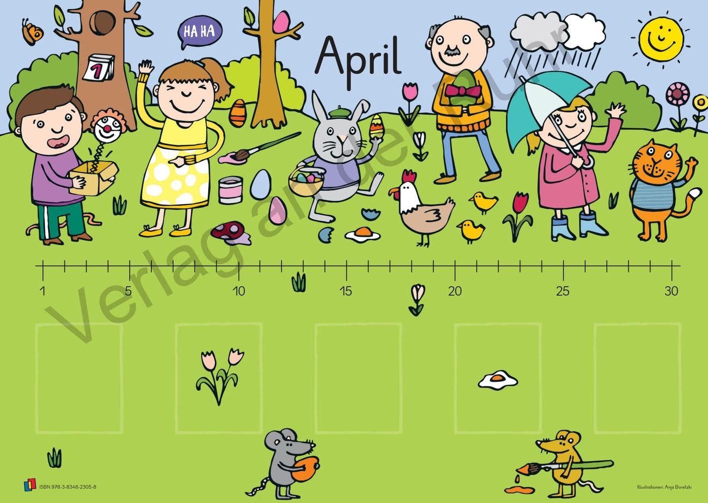 Beispielinhalt (Bild) Unser Geburtstagskalender - Motiv: Jahreslauf