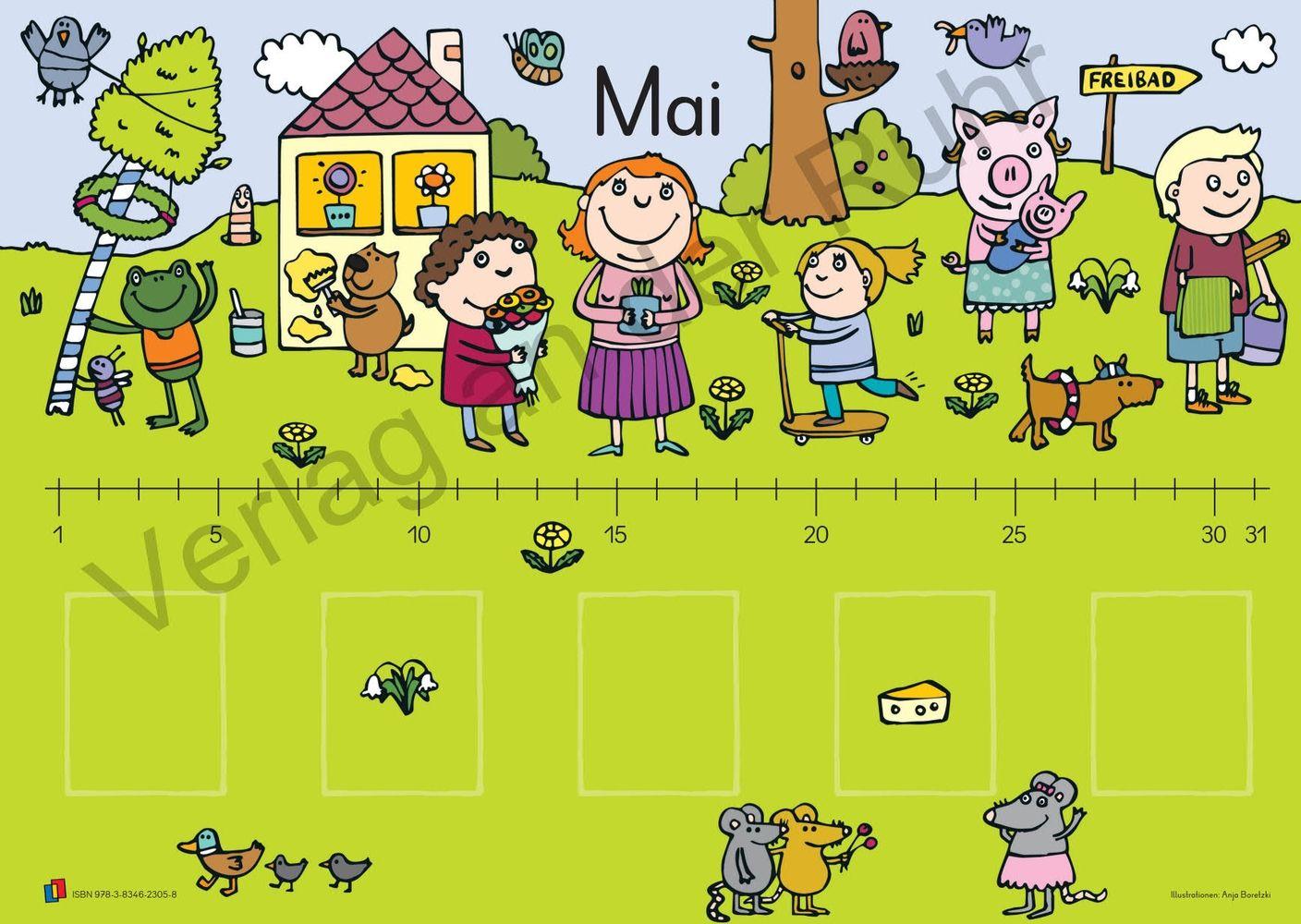 Beispielinhalt (Bild) Unser Geburtstagskalender - Motiv: Jahreslauf