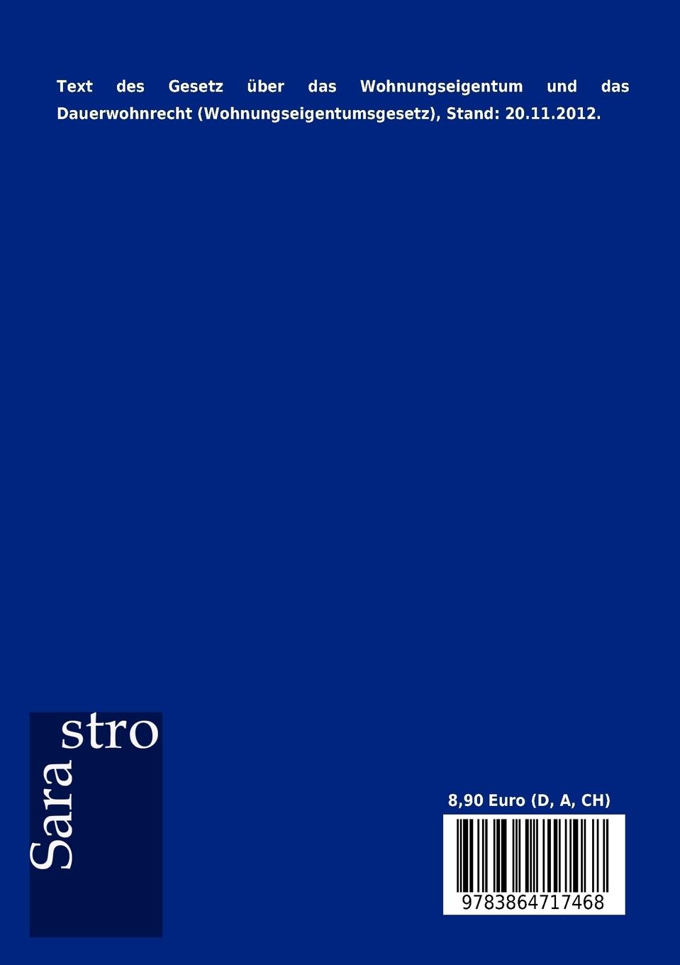 Rückseitencover Gesetz über das Wohnungseigentum und das Dauerwohnrecht (Wohnungseigentumsgesetz)
