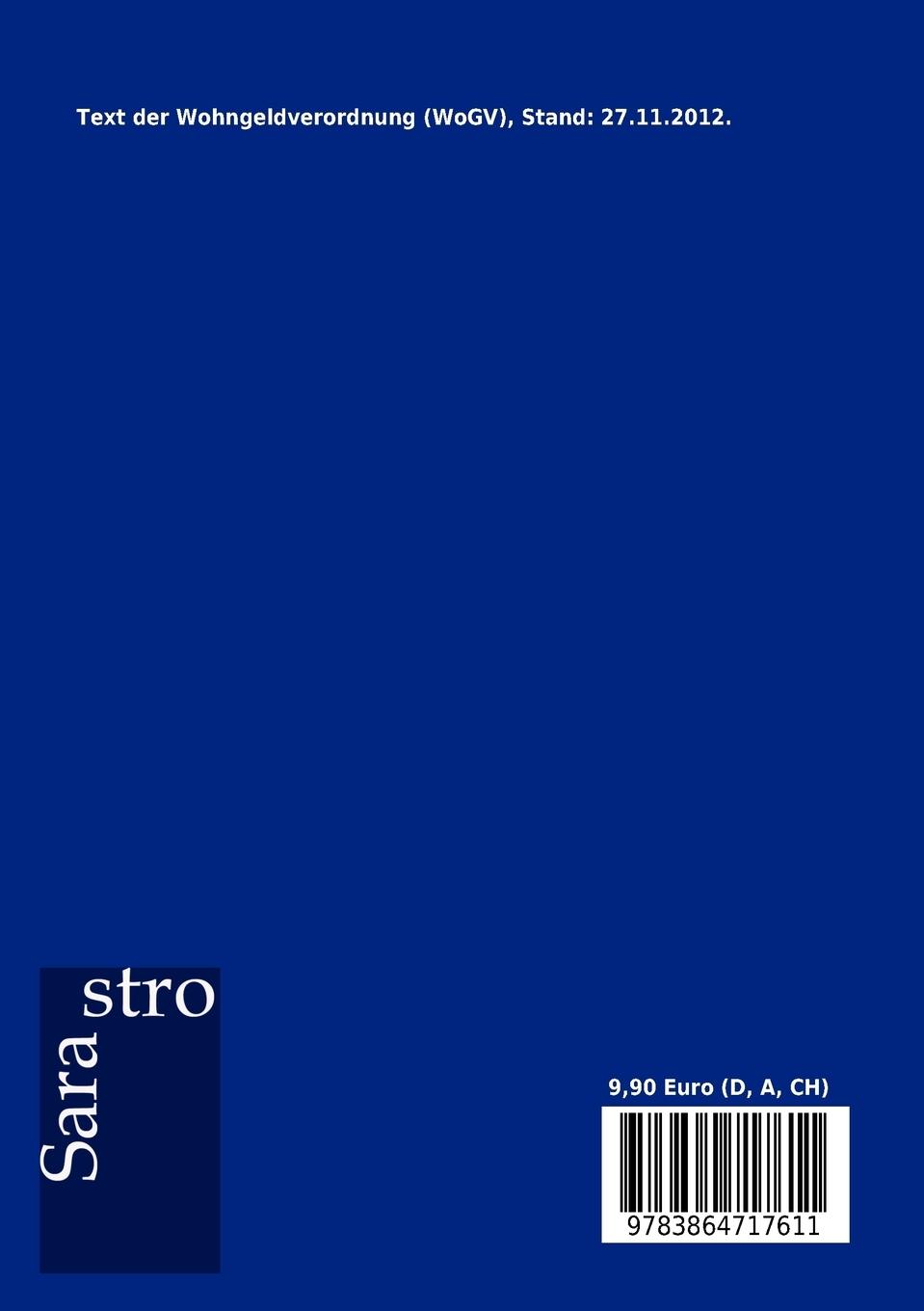 Rückseitencover Wohngeldverordnung (WoGV)