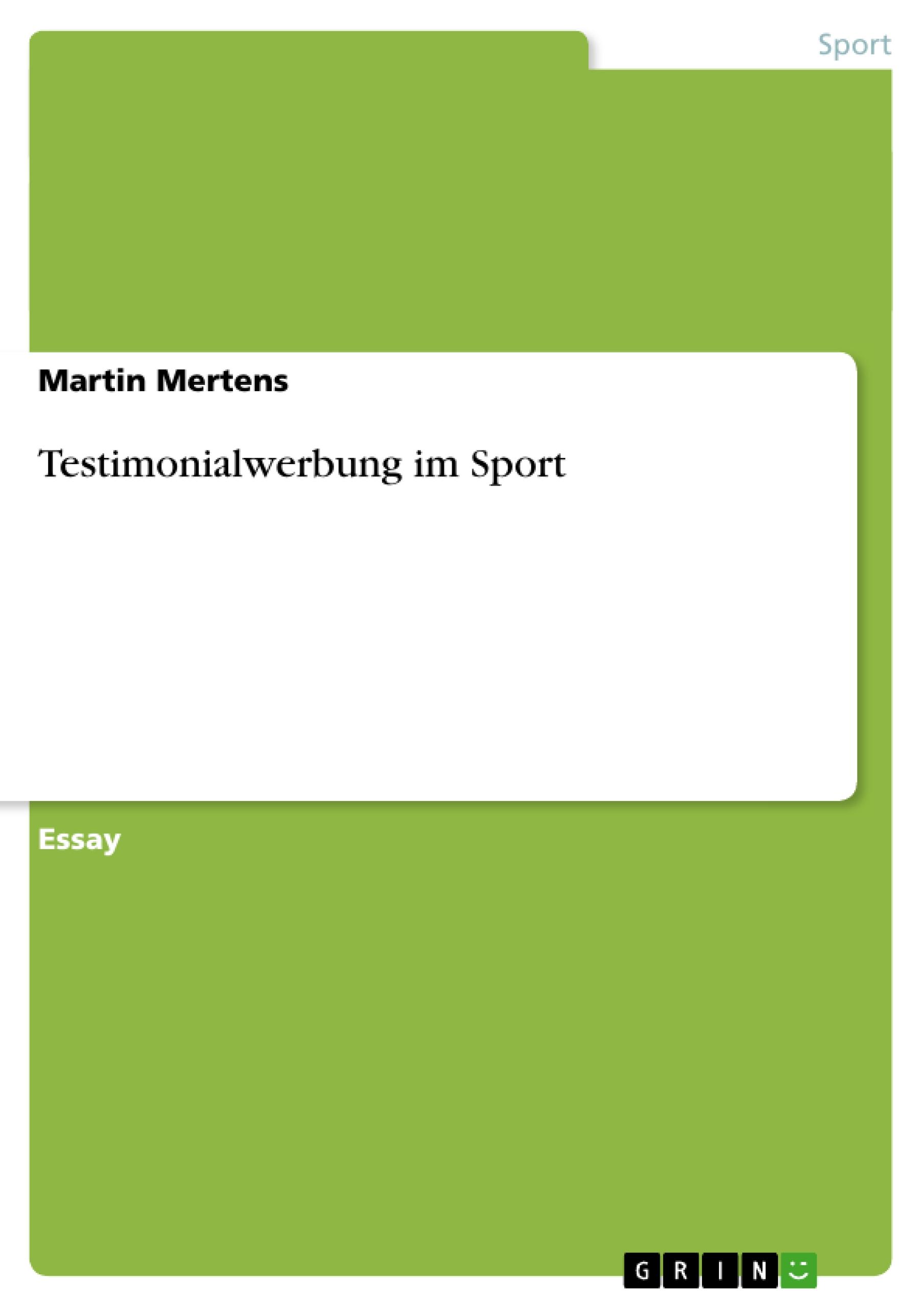 Vorderes Coverbild Testimonialwerbung im Sport