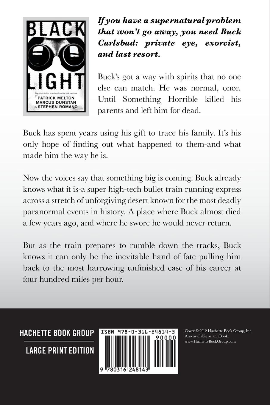 Rückseitencover Black Light (Large Print Edition)
