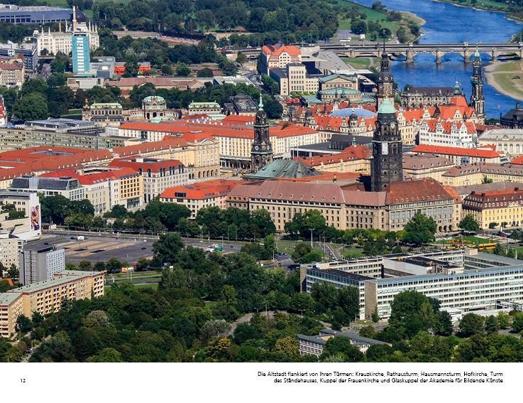 Beispielinhalt (Bild) Dresden von oben - Tag und Nacht