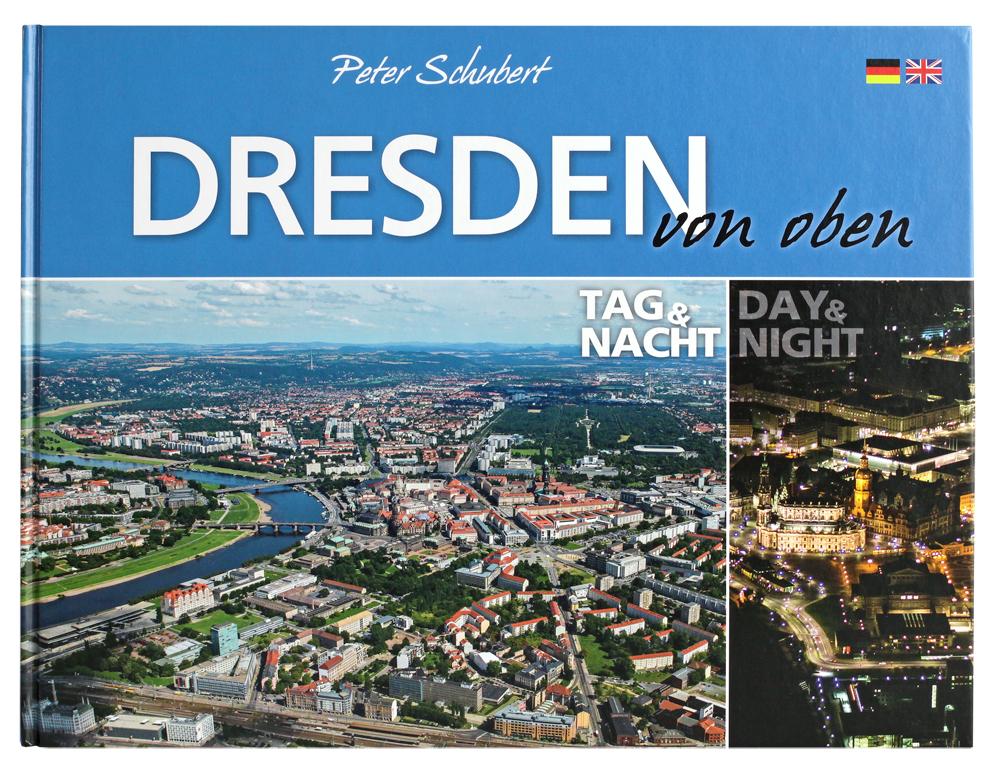 Vorderes Coverbild Dresden von oben - Tag und Nacht