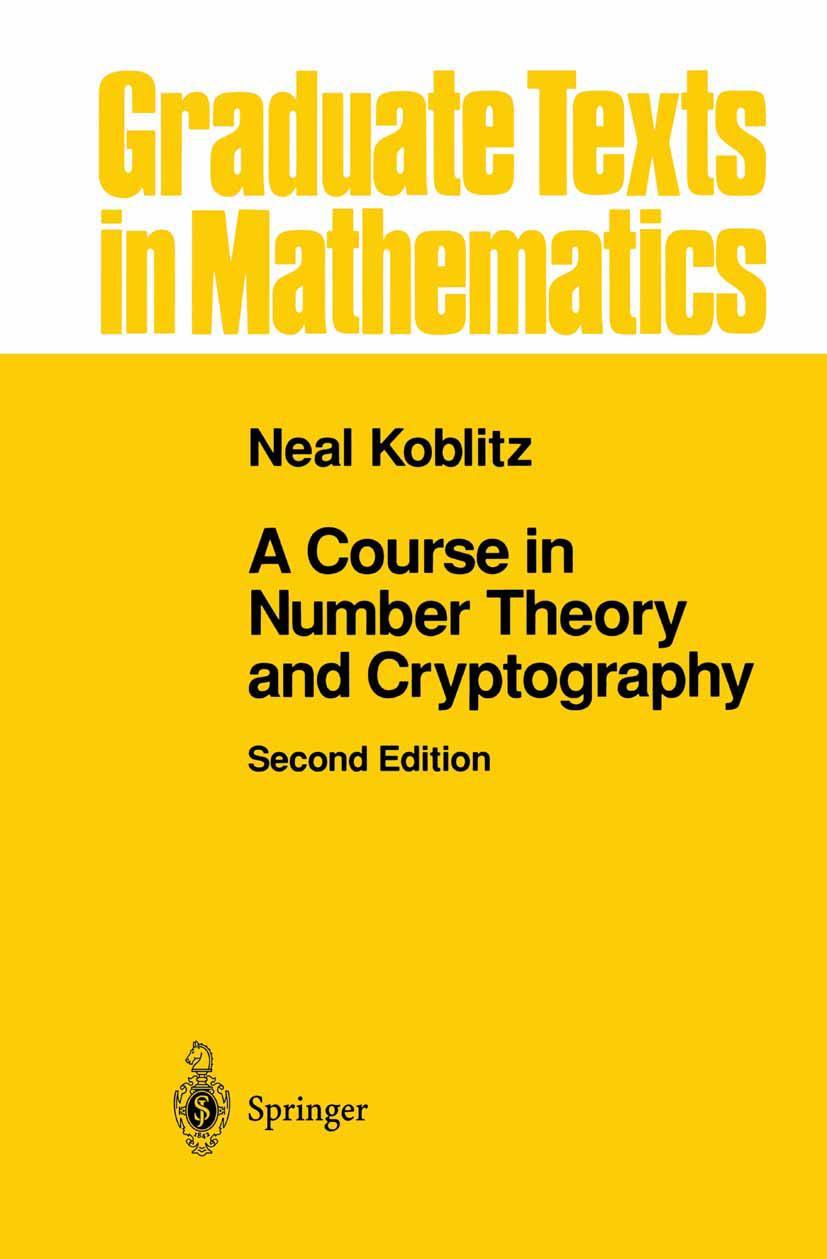 Vorderes Coverbild A Course in Number Theory and Cryptography