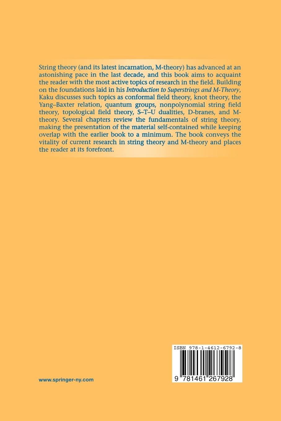 Rückseitencover Strings, Conformal Fields, and M-Theory