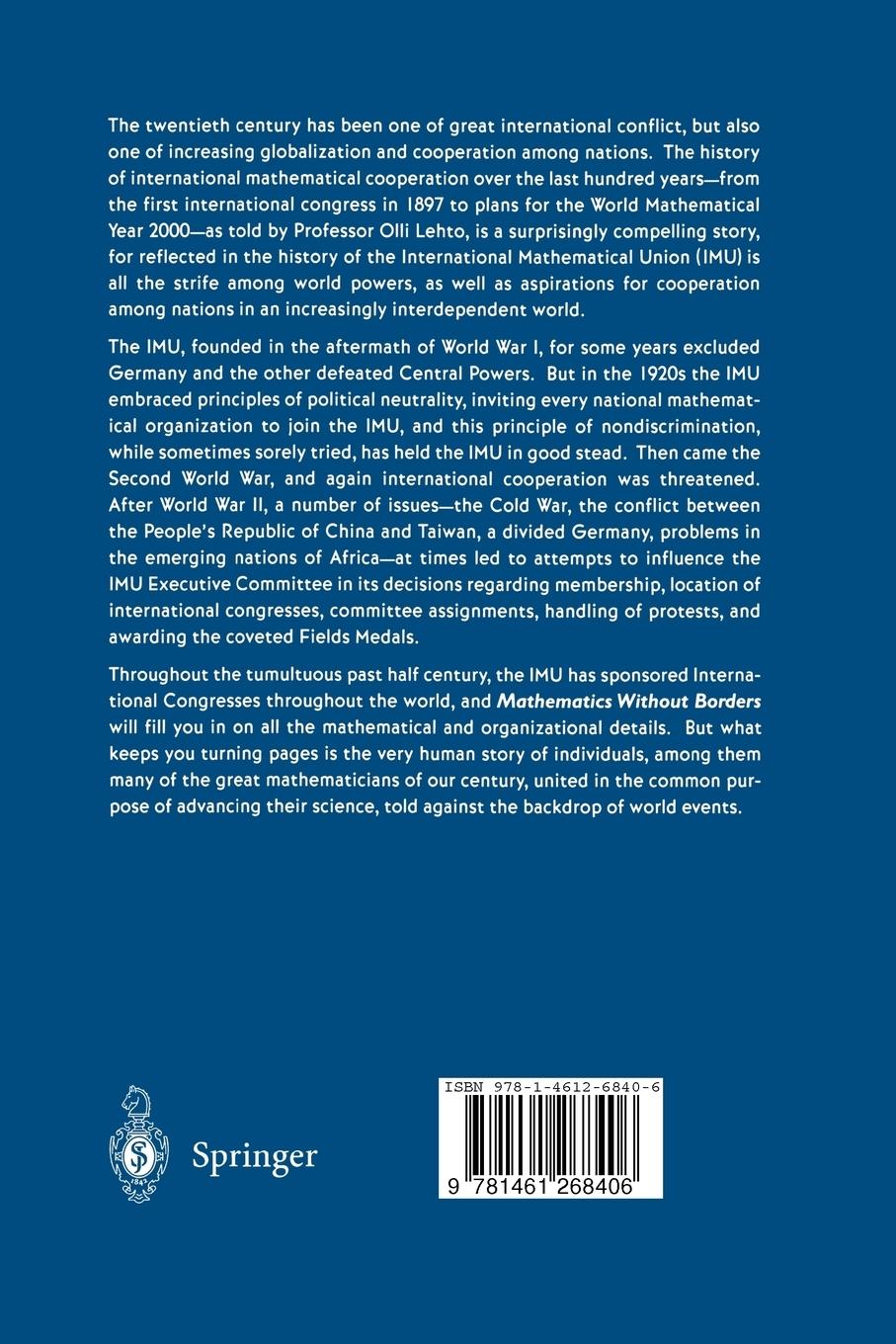 Rückseitencover Mathematics Without Borders