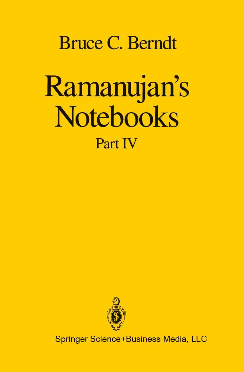 Vorderes Coverbild Ramanujan's Notebooks