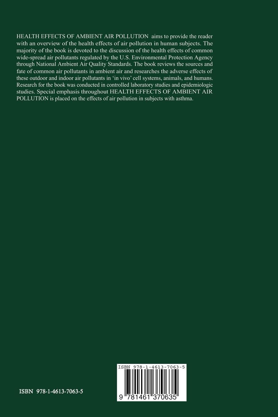 Rückseitencover Health Effects of Ambient Air Pollution