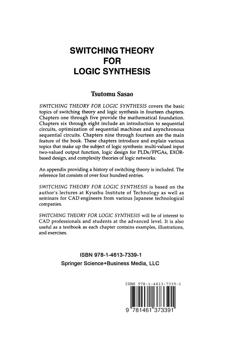 Rückseitencover Switching Theory for Logic Synthesis