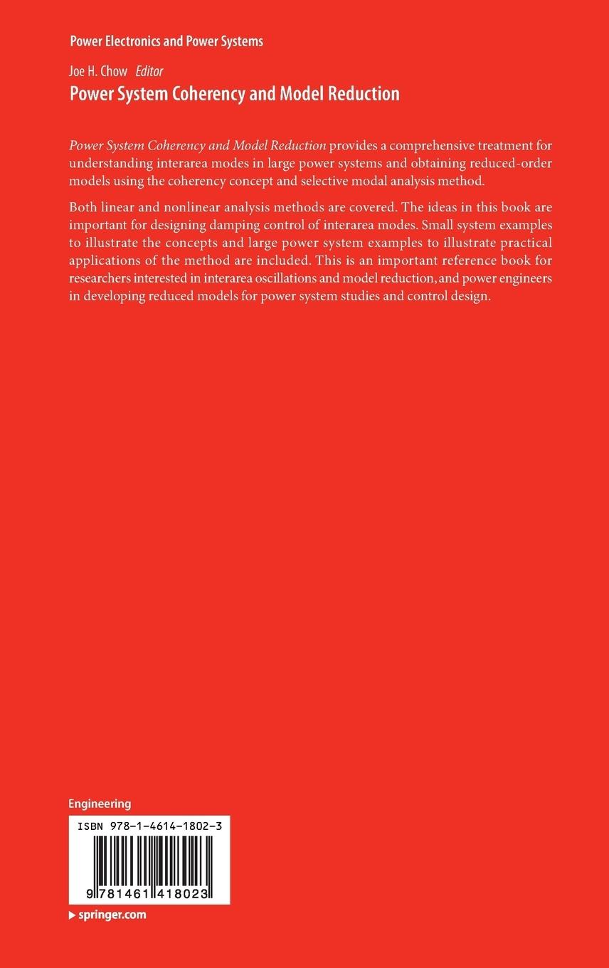 Rückseitencover Power System Coherency and Model Reduction