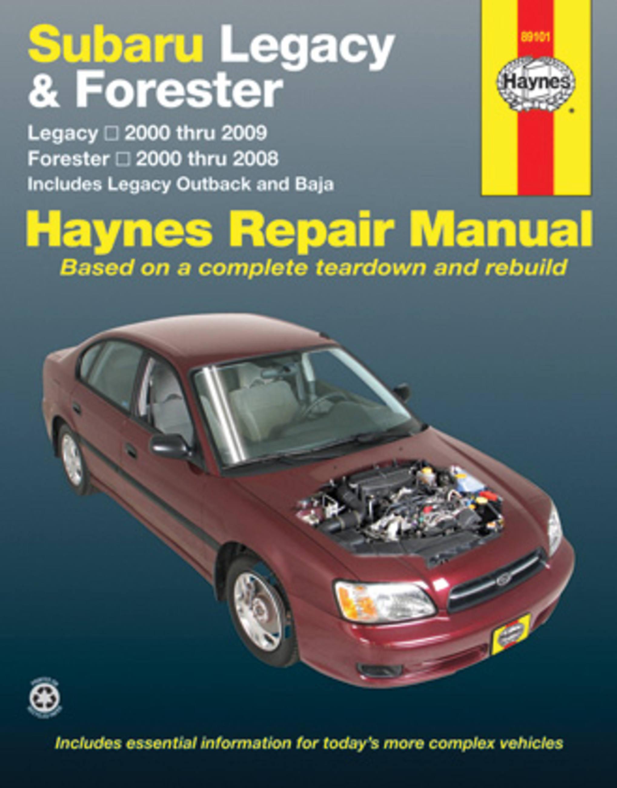 Vorderes Coverbild Subaru Legacy & Forester covering Legacy (2000-2009) & Forester (2000-2008), inc. Legacy Outback & Baja Haynes Repair Manual (USA)
