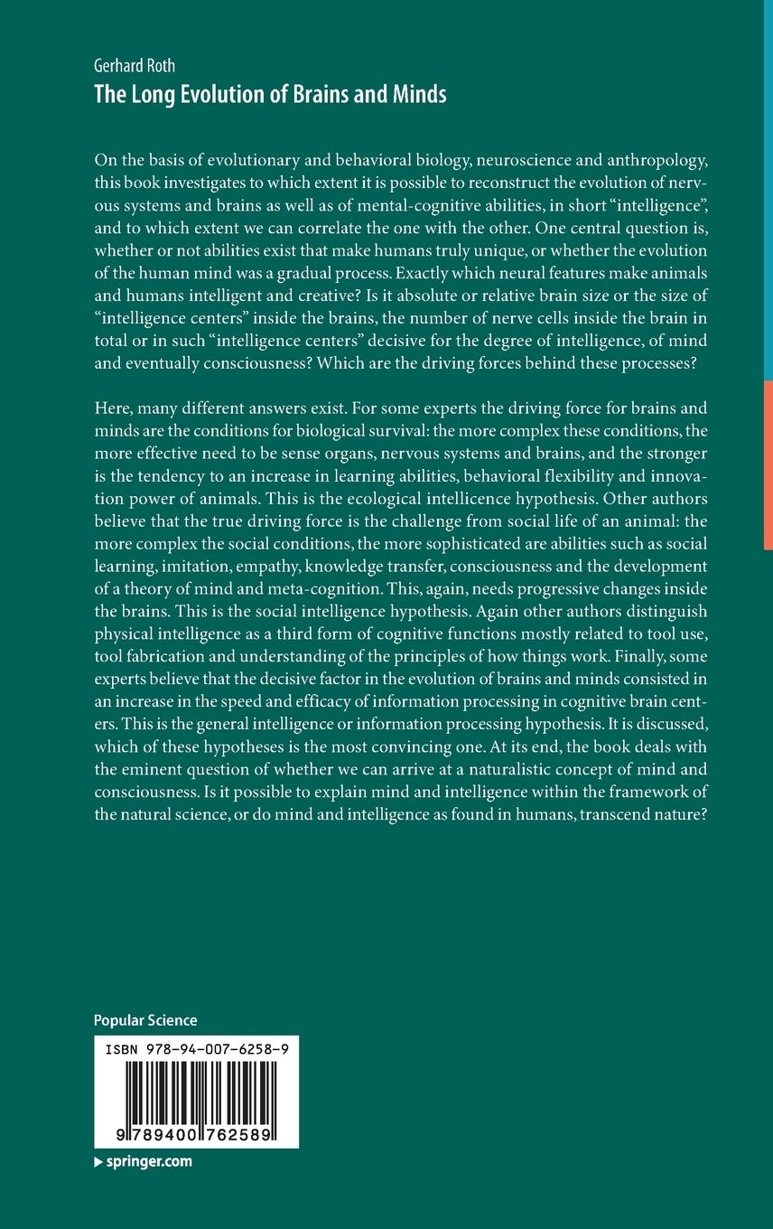 Rückseitencover The Long Evolution of Brains and Minds