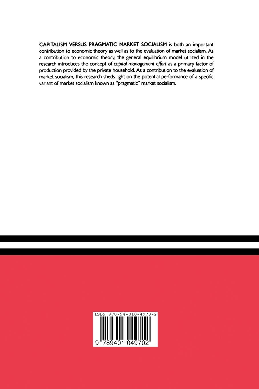 Rückseitencover Capitalism versus Pragmatic Market Socialism