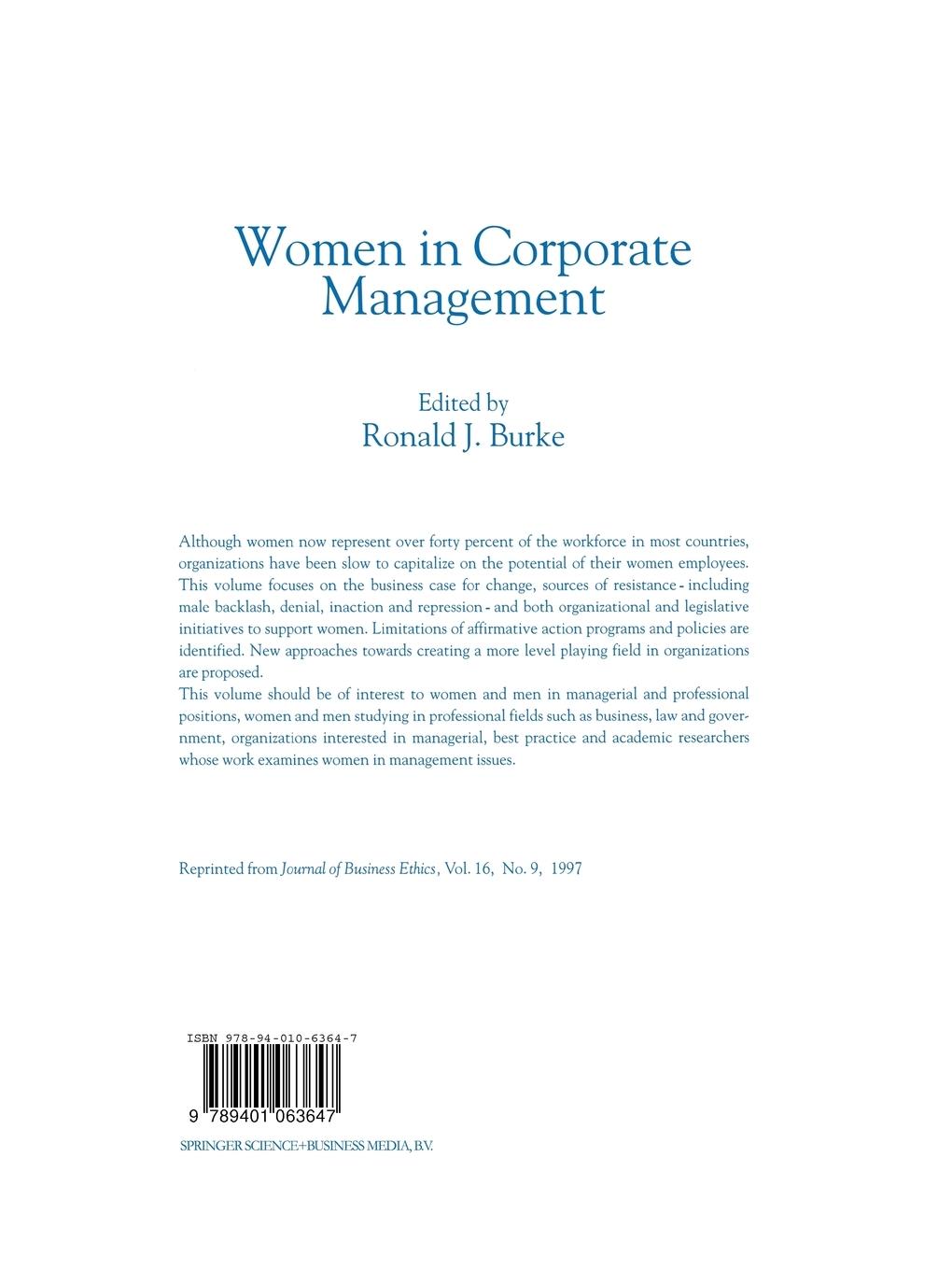Rückseitencover Women in Corporate Management