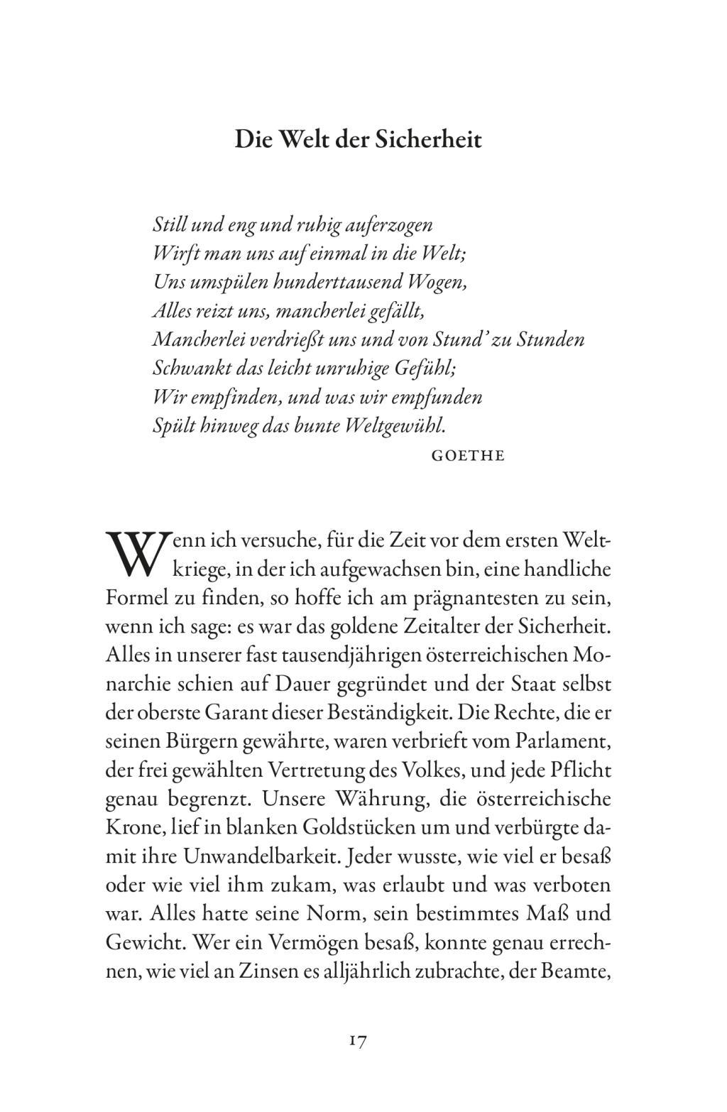 Beispielinhalt (Bild) Die Welt von Gestern