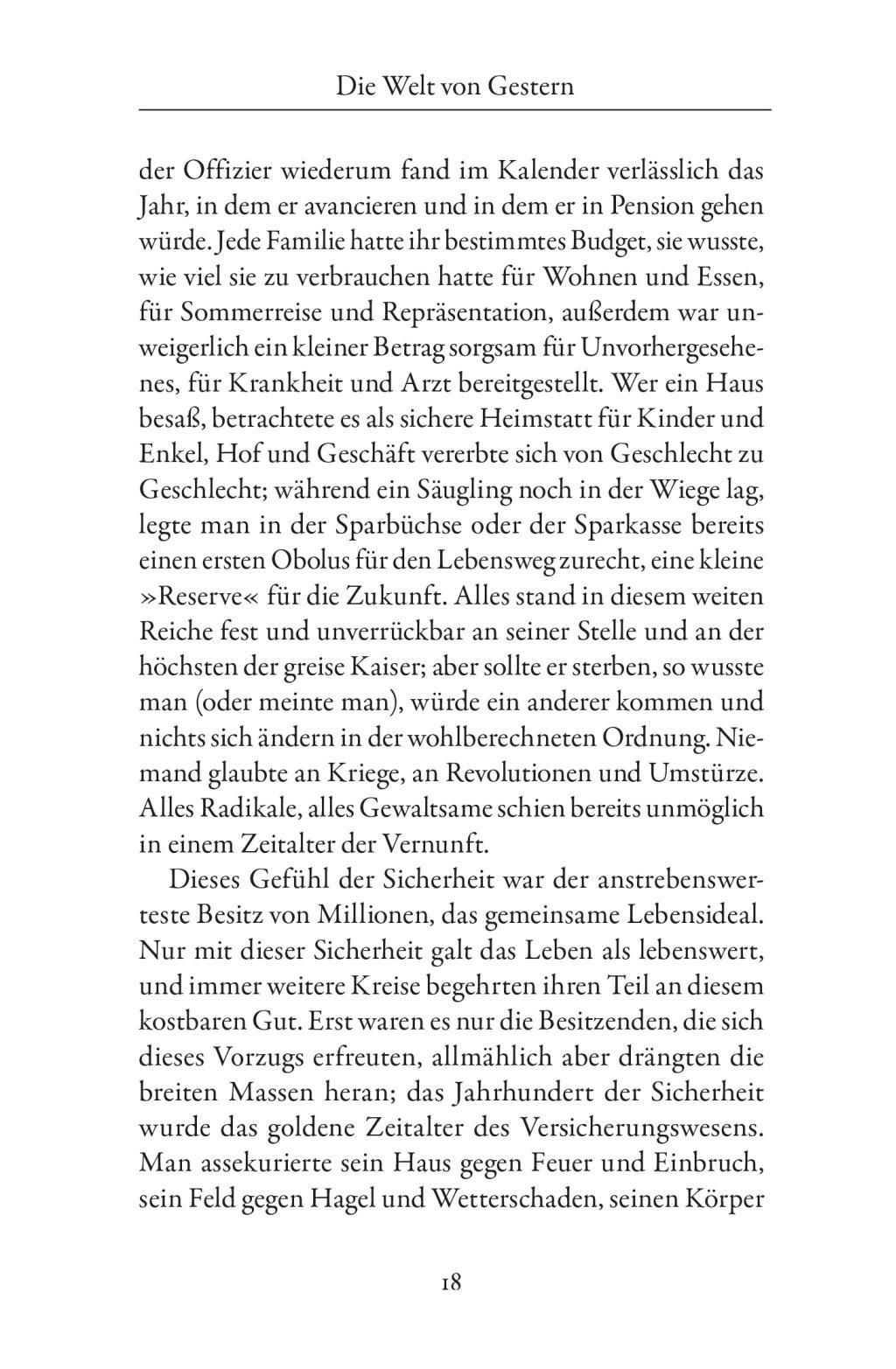 Beispielinhalt (Bild) Die Welt von Gestern
