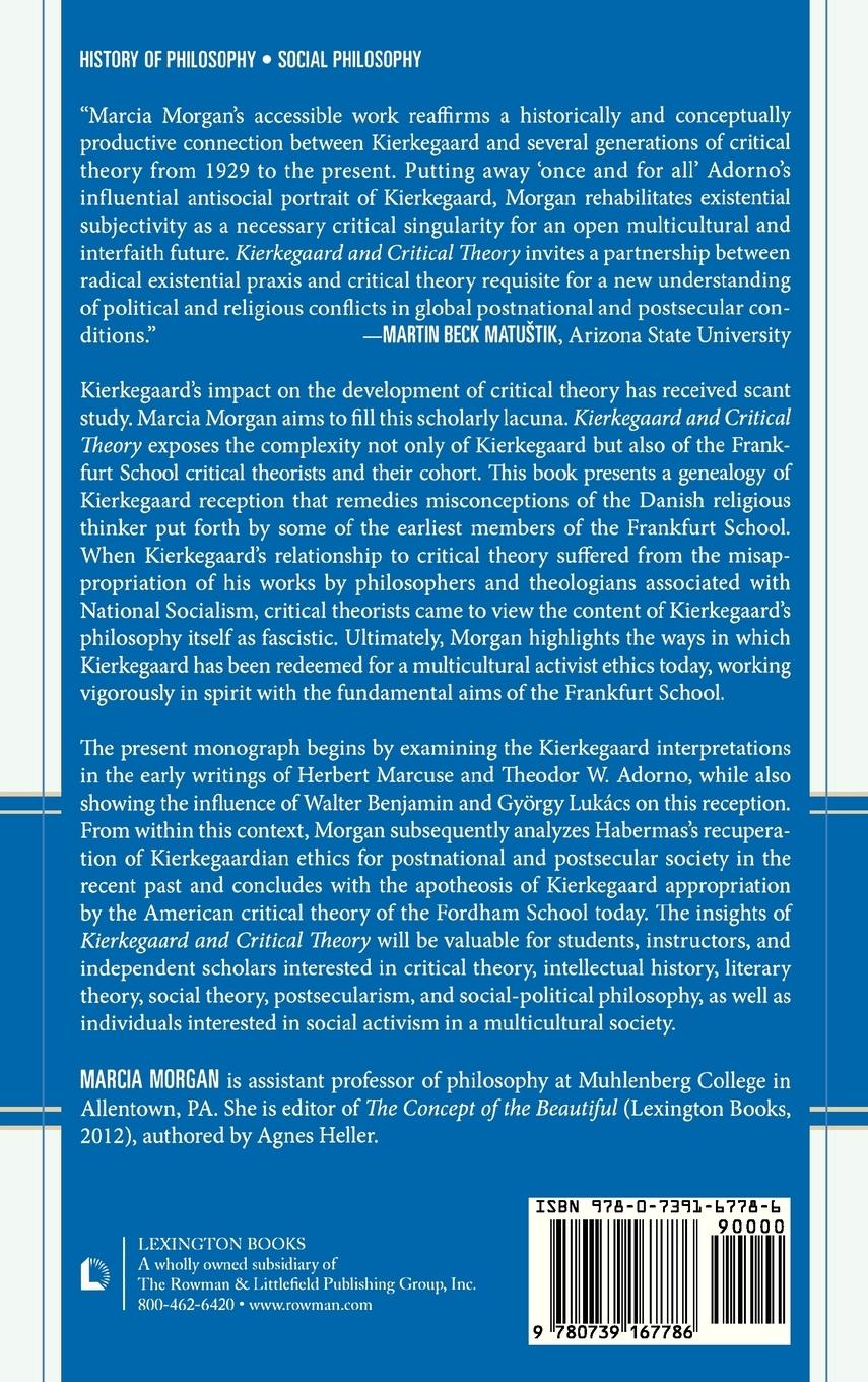 Rückseitencover Kierkegaard and Critical Theory